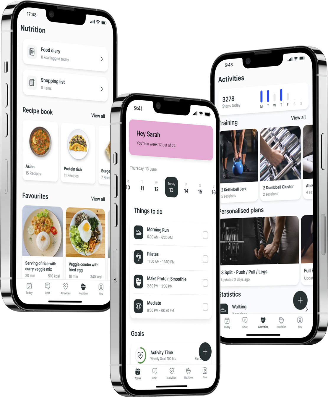A mockup of the coaching app showcasing the features.